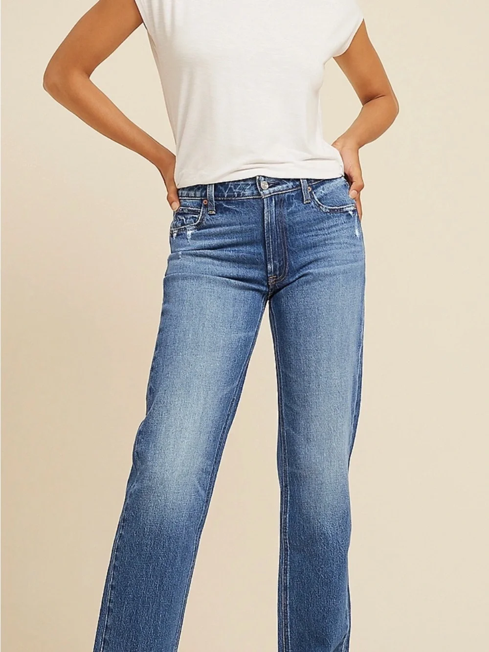 Maurices Goldie Blues Mid-Rise Legacy Straightleg Jeans, Medium Blue Wash, Sz 10 - Picture 1 of 9